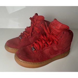 Nike Air Force 1 Hi Top Suede University Red Women's Size 7 ( 749266 601 )